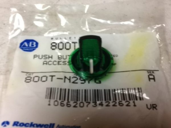 800T-N297G ALLEN BRADLEY ILLUMINATED GREEN SELECTOR KNOB SERIES A OLD STYLE WITH NO METAL RING 800TN297G