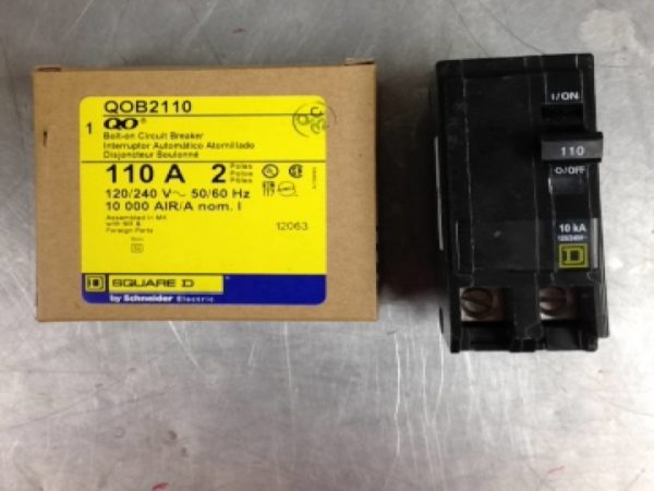 QOB2110 SQUARE D/TELEMECANIQUE STANDARD TRIP BOLT-ON CIRCUIT BREAKERS