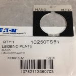 10250TS51 CUTLER-HAMMER DISTRIBUTION EQUIPMENT/CONTROLS LEGEND PLATES